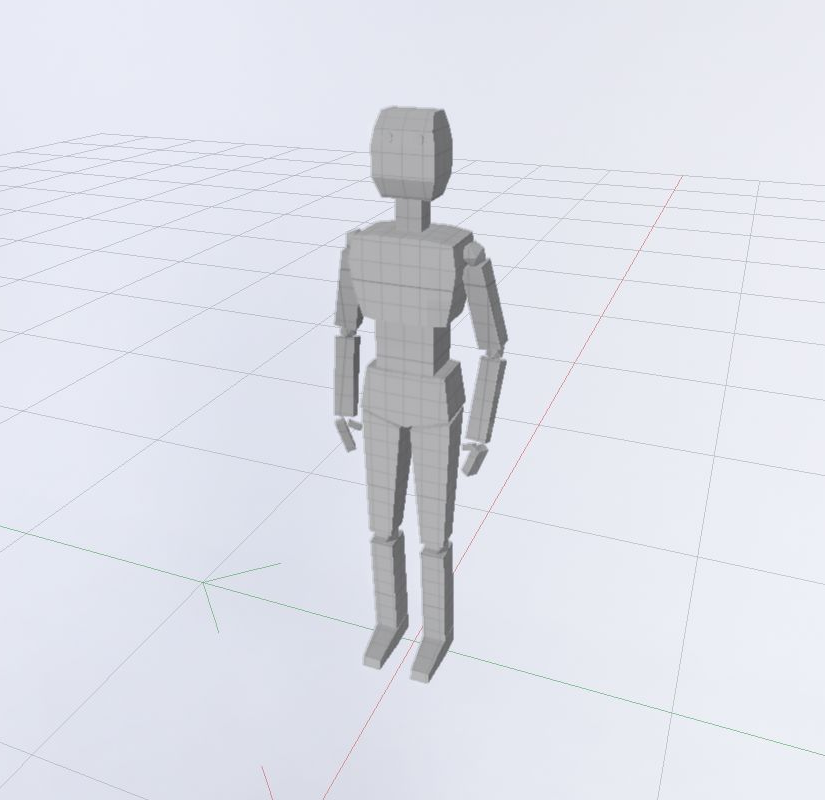 Imported animated mesh displayed in the current editor