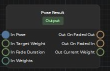 Current Pose Result node and its input and output pins